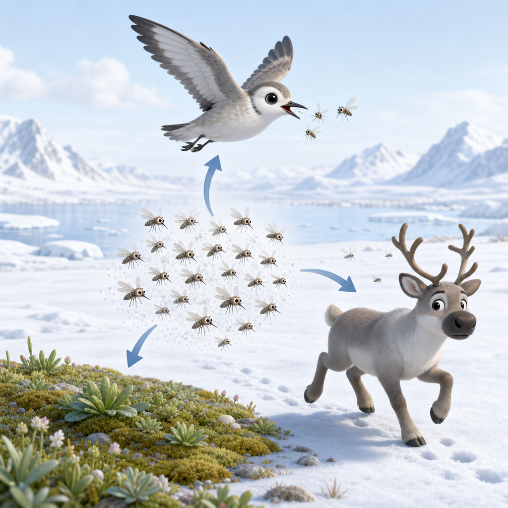 北極圏での蚊の役割図解