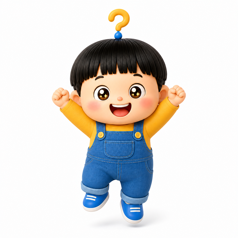 もしまるファミリーの弟・もしまる君。黄色×空色、？型アンテナの元気な男の子